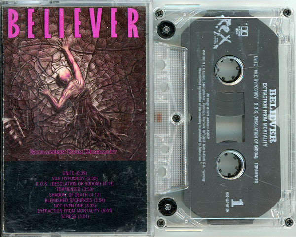 Believer – Extraction From Mortality - 1989 US Cassette, Rare!