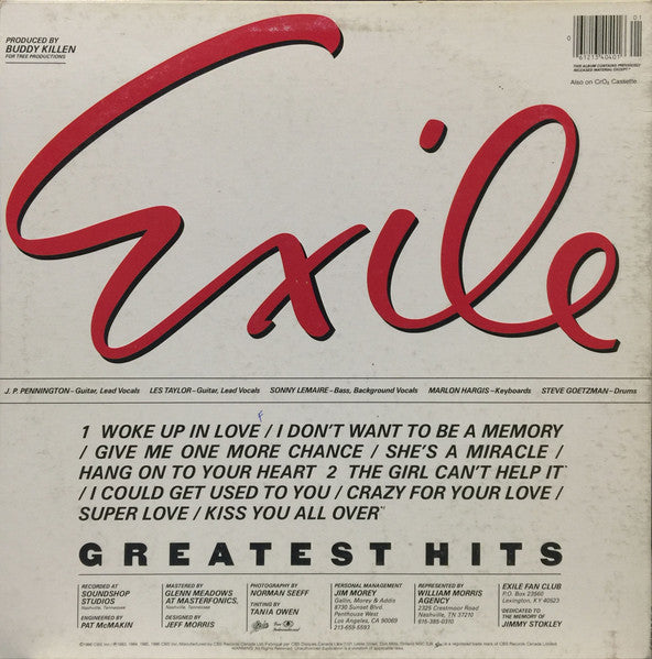 Exile – The Greatest Hits - 1986