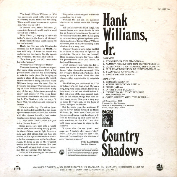 Hank Williams, Jr.* – Country Shadows