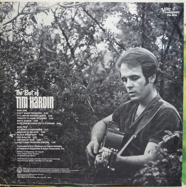 Tim Hardin – The Best Of Tim Hardin -  1972 US Pressing