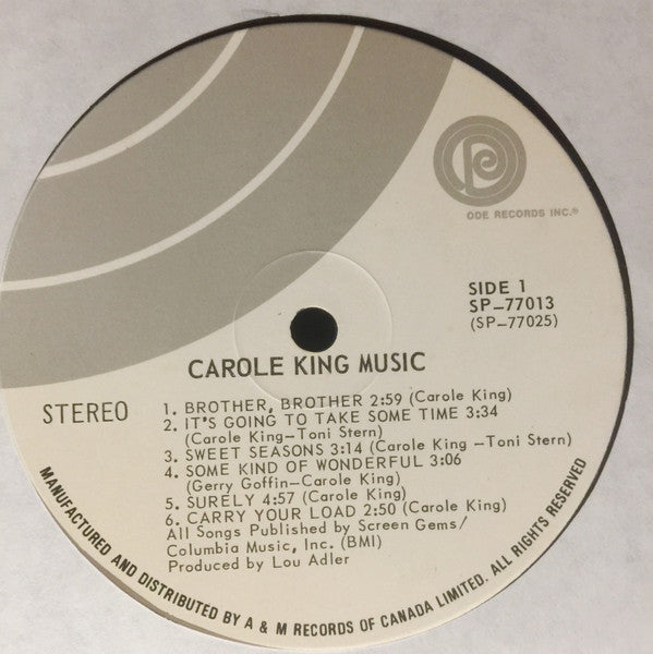 Carole King – Carole King Music - 1971 Original