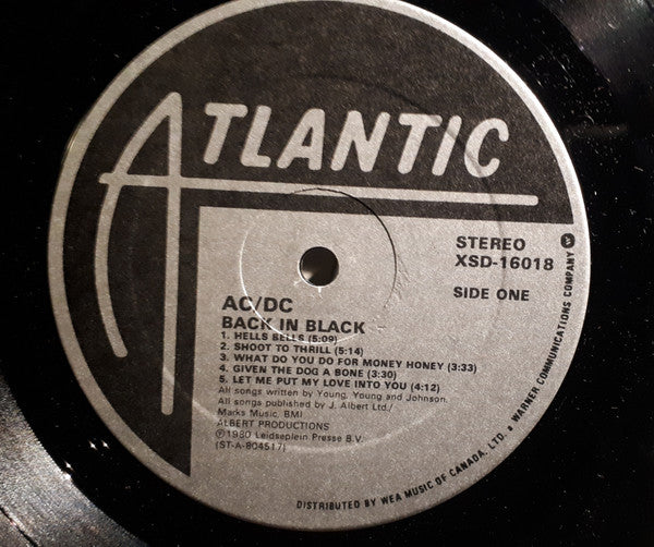 AC/DC - Back In Black - 1980 Original, Rare Silver Labels VinylPursuit.com