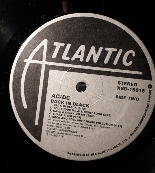 AC/DC - Back In Black - 1980 Original, Rare Silver Labels VinylPursuit.com