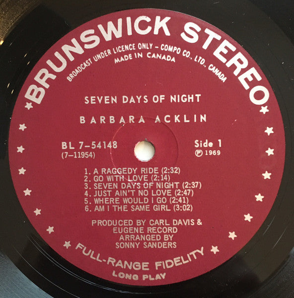 Barbara Acklin – Seven Days Of Night - 1969 Original VinylPursuit.com
