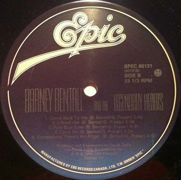 Barney Bentall And The Legendary Hearts - 1988 Original!