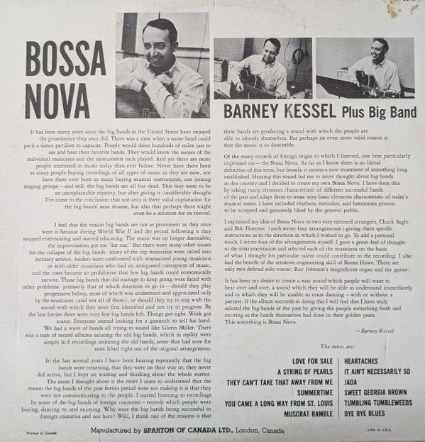 Barney Kessel ‎– Bossa Nova - 1961 Original Mono Pressing