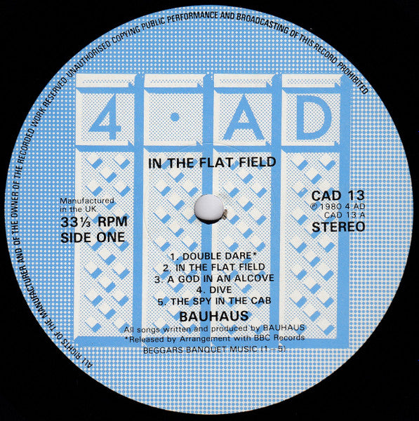 Bauhaus ‎– In The Flat Field - 1980 UK Original, Utopia Cut VinylPursuit.com