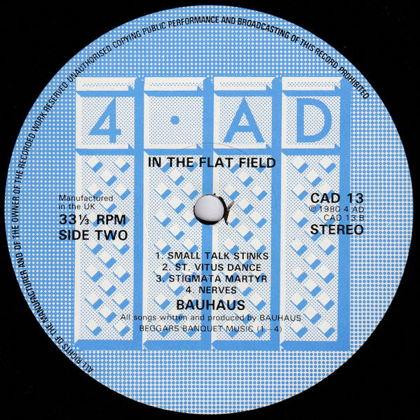 Bauhaus ‎– In The Flat Field - 1980 UK Original, Utopia Cut VinylPursuit.com