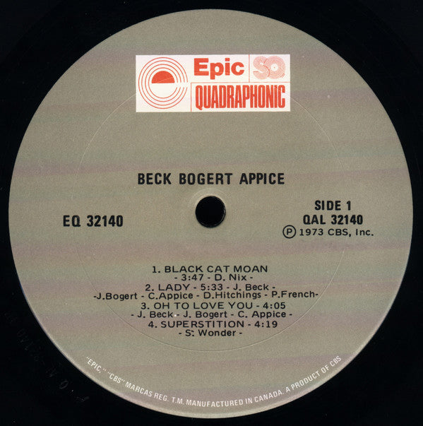 Beck, Bogert and Appice - Beck Bogert Appice - 1973 Quadraphonic Pressing, Rare