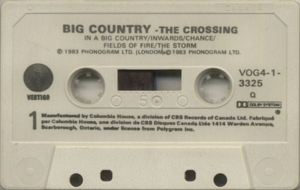 Big Country – The Crossing - 1983 Cassette, Beige Shell VinylPursuit.com