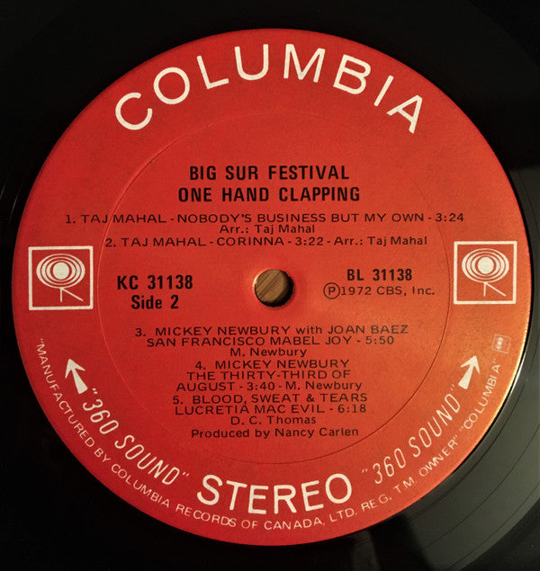 Big Sur Festival - One Hand Clapping - 1972 Original with Booklet!