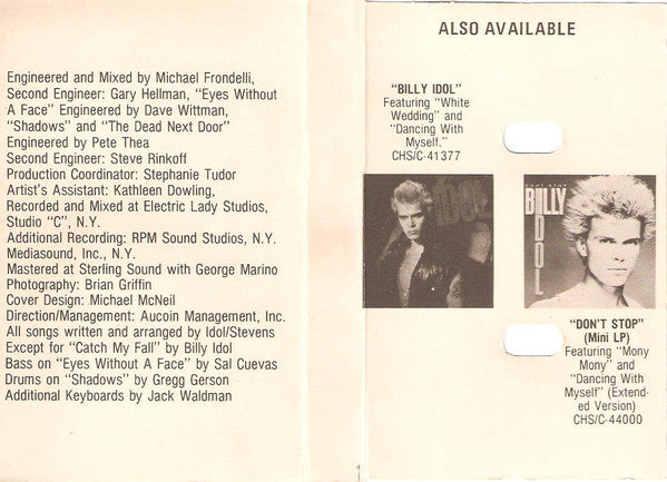 Billy Idol – Rebel Yell - 1983 Cassette VinylPursuit.com