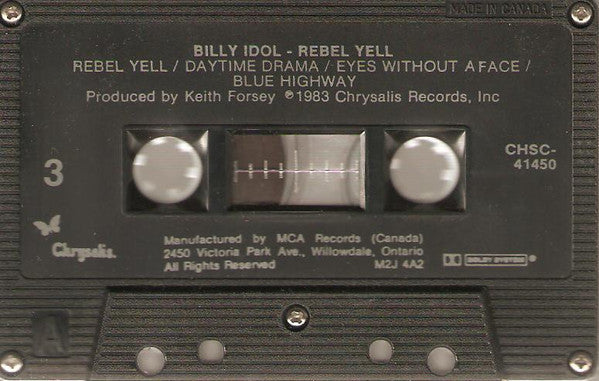 Billy Idol – Rebel Yell - 1983 Cassette VinylPursuit.com