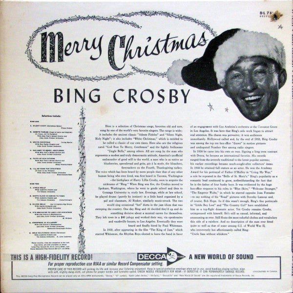Bing Crosby – Merry Christmas! Early Pressing in Shrinkwrap! VinylPursuit.com