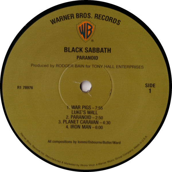 Black Sabbath – Paranoid - US Pressing - Mastered from the Original Analog Tapes VinylPursuit.com