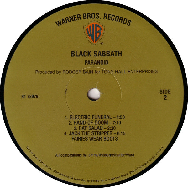 Black Sabbath – Paranoid - US Pressing - Mastered from the Original Analog Tapes VinylPursuit.com