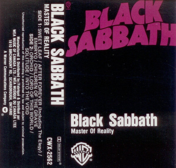 Black Sabbath – Master Of Reality - Cassette