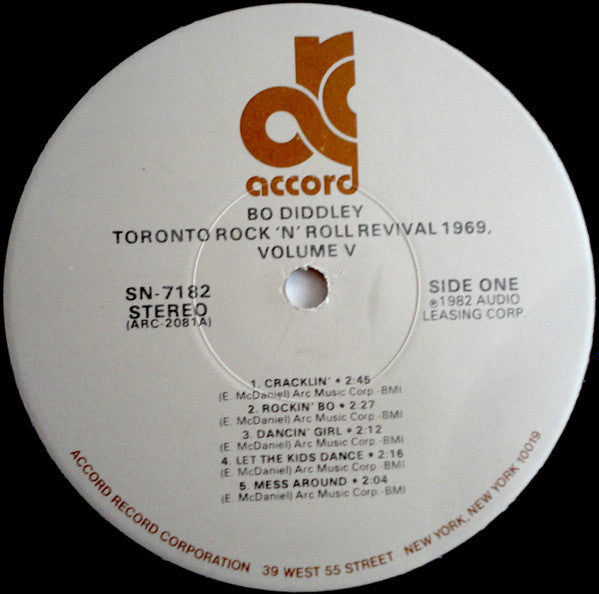 Bo Diddley – Toronto Rock 'N' Roll Revival 1969, Volume V - 1982 US Original VinylPursuit.com