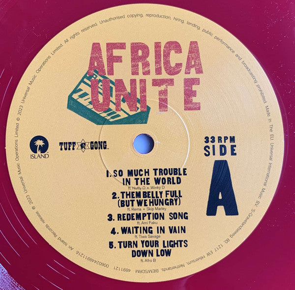Bob Marley & The Wailers – Africa Unite - Red Vinyl!