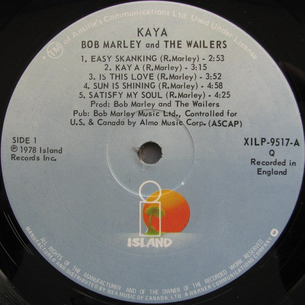 Bob Marley & The Wailers – Kaya - 1978 – Vinyl Pursuit Inc