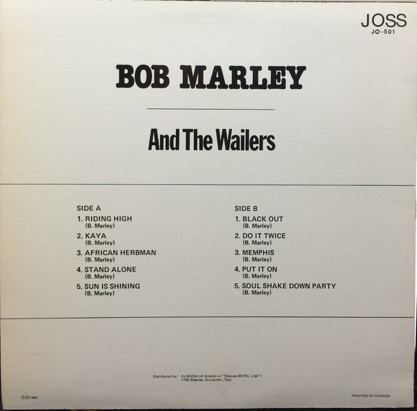 Bob Marley  and The Wailers – Bob Marley And The Wailers - 1981 Compilation, Rare!