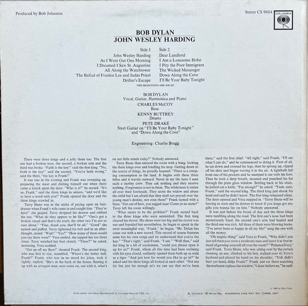 Bob Dylan – John Wesley Harding - 1970 Pressing VinylPursuit.com