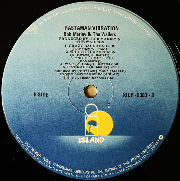 Bob Marley & The Wailers – Rastaman Vibration - Early Pressing! VinylPursuit.com