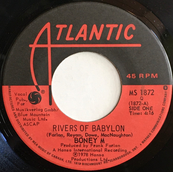 Boney M – Rivers Of Babylon -  7" Single - 1978