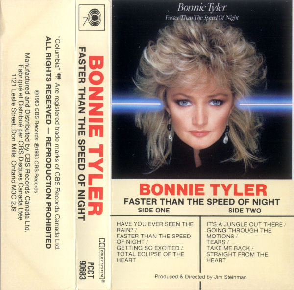Bonnie Tyler – Faster Than The Speed Of Night –  1983 Cassette VinylPursuit.com