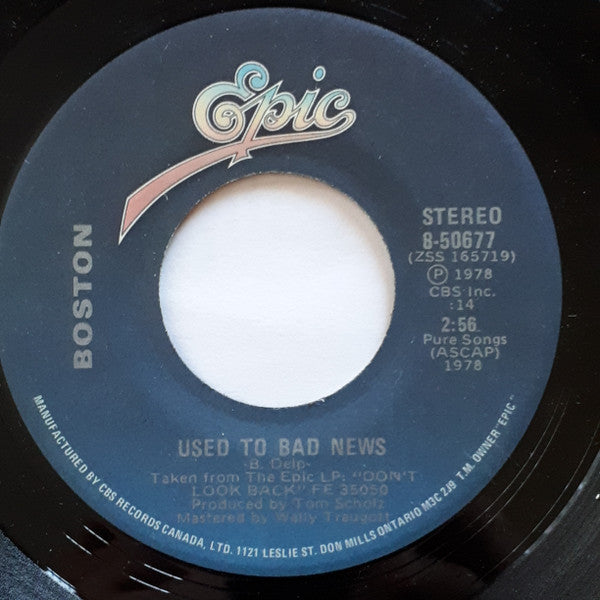 Boston – Feelin' Satisfied -  7" Single - 1979 Vinyl Pursuit Inc