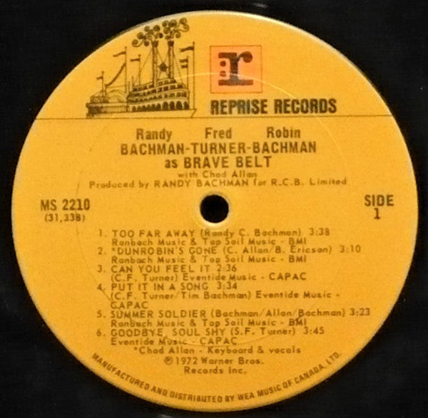 BTO: Randy Bachman - Fred Turner - Robin Bachman with Chad Allan – As Brave Belt - 1975