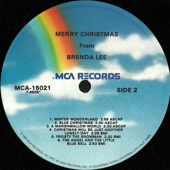 Brenda Lee – Merry Christmas From Brenda Lee - 1980 US Pressing VinylPursuit.com