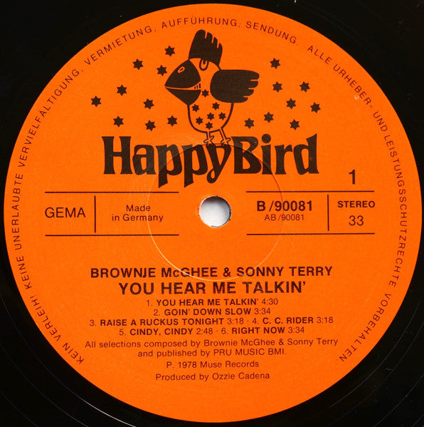 Brownie McGhee and Sonny Terry – You Hear Me Talkin  - 1978 German Pressing!