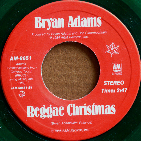 Bryan Adams – Christmas Time -  7" Single, 1985 Green Vinyl!