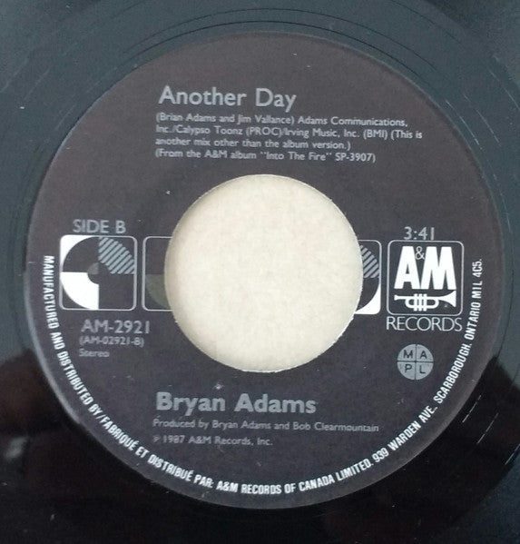 Bryan Adams – Heat Of The Night -  7" Single, 1987