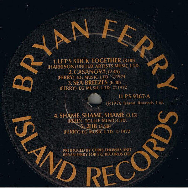 Bryan Ferry – Let's Stick Together - 1976 UK Orginal