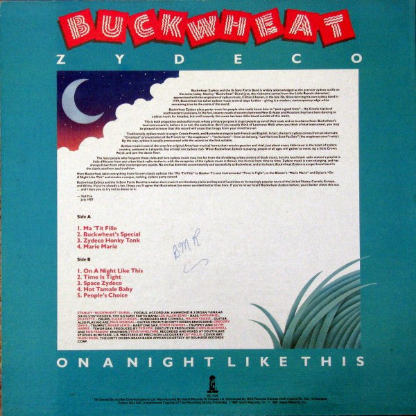 Buckwheat Zydeco – On A Night Like This - 1987