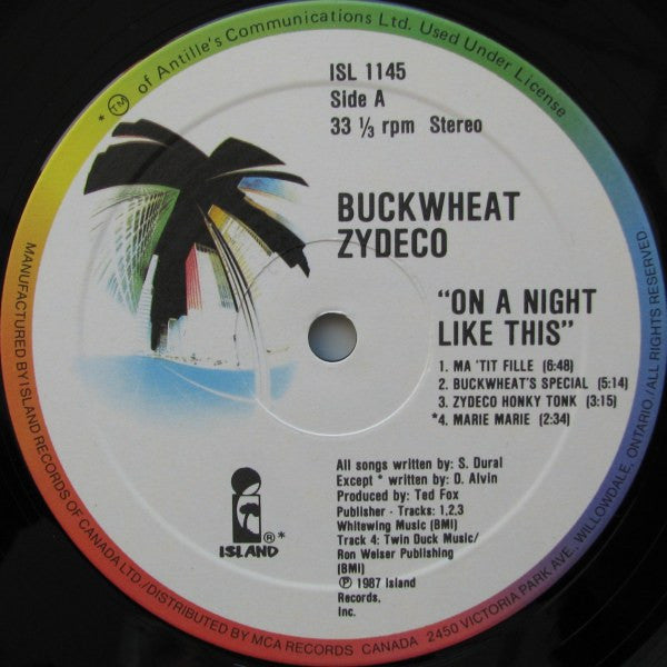 Buckwheat Zydeco – On A Night Like This - 1987