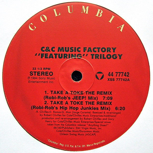 DAILY DEAL!  C + C Music Factory – Take A Toke - 1994 Original!