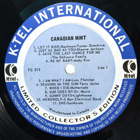 Various – Canadian Mint - 1973 Compilation - Bargain Bin!