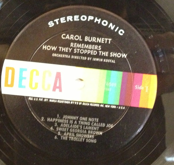 Carol Burnett – Carol Burnett Remembers... - 1963 US Original VinylPursuit.com