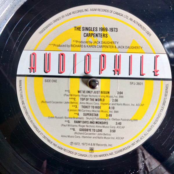 Carpenters – The Singles 1969-1973 - Rare Audiophile Pressing!