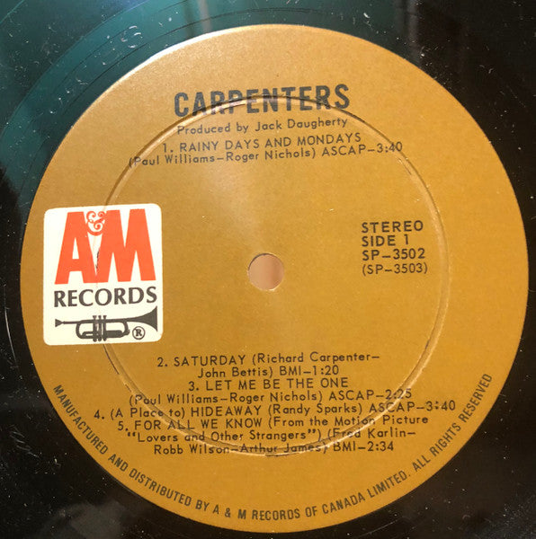 Carpenters – Carpenters - 1971 Original in Envelope Sleeve!