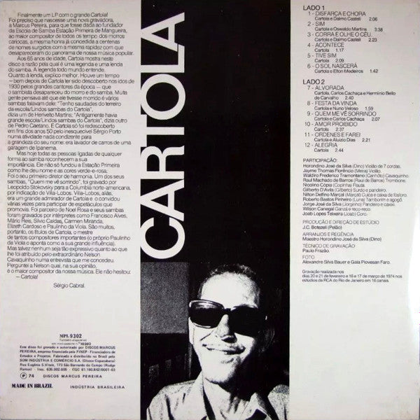 Cartola – Cartola - 1977 Original Brazilian Release, Rare!
