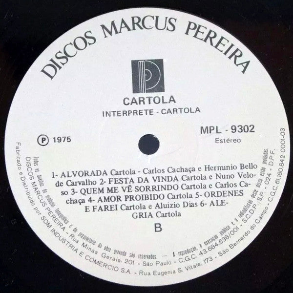 Cartola – Cartola - 1977 Original Brazilian Release, Rare!