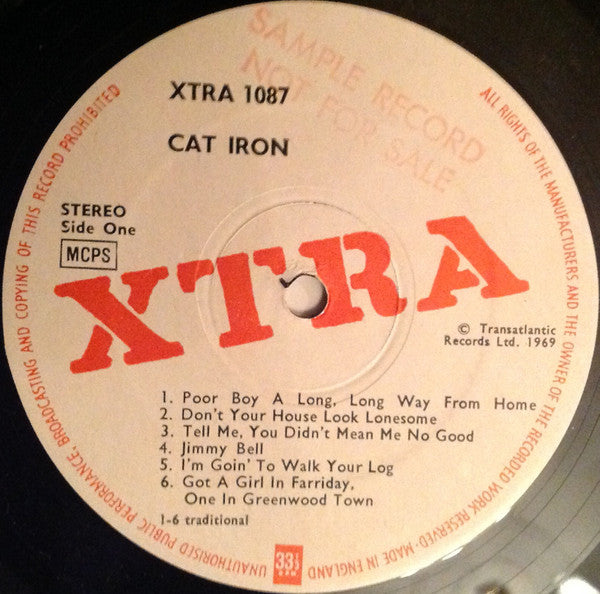 Cat Iron ‎– Cat Iron - 1969 Original UK Pressing!