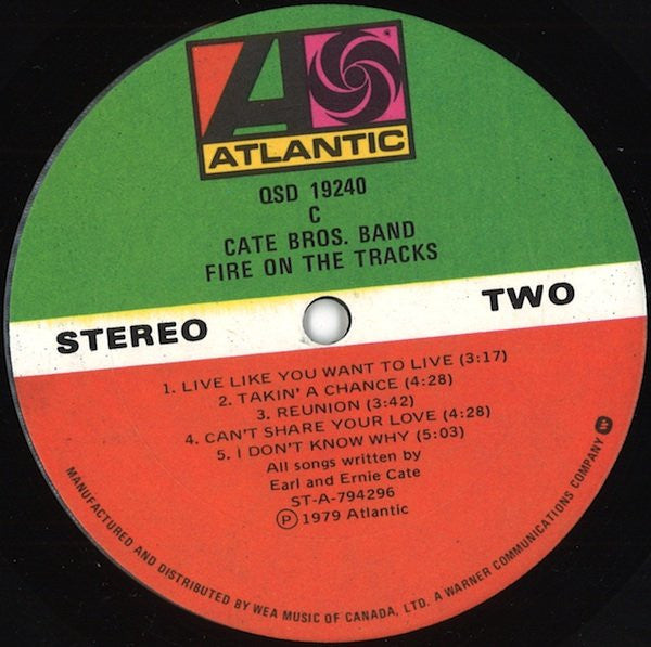 Cate Bros. Band ‎– Fire On The Tracks ‎–  1979 Original, SEALED!