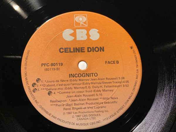 Celine Dion – Incognito- 1987 Original VinylPursuit.com