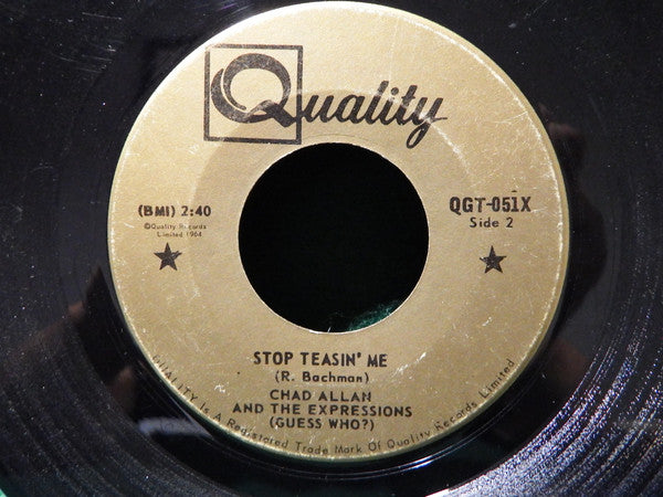 Chad Allan And The Expressions - (Guess Who?) ‎– Shakin' All Over -  7"  Single, 1965 Vinyl Pursuit Inc