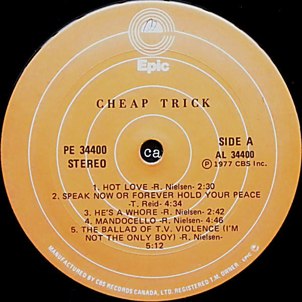 Cheap Trick – Cheap Trick - 1977 Original VinylPursuit.com
